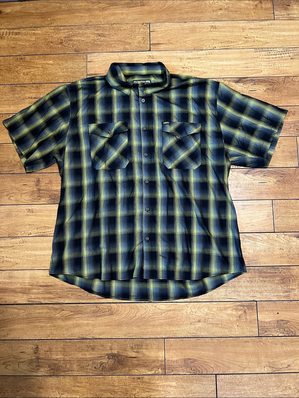 DIXXON the Edison Short Sleeve Plaid Button-Down Shirt NEW